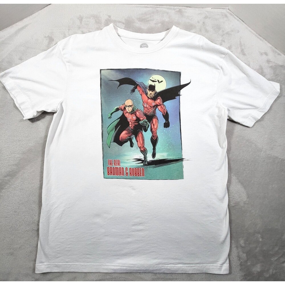 FC Bayern Munich Shirt Mens XL White The Real Badman Robben Graphic Print Soccer